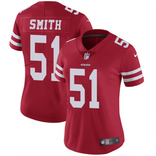 Women's Nike San Francisco 49ers #51 Malcolm Smith Elite Red Team Color NFL Jersey
