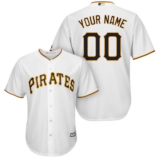 Men's Pittsburgh Pirates Majestic White Cool Base Custom Jersey - Ujersey