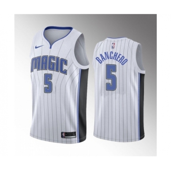 Men's Orlando Magic #5 Paolo Banchero White 2022 Draft Basketball Stitched Jersey - Ujersey