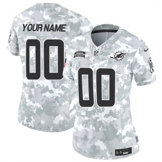 Women's Miami Dolphins Active Player Custom 2024 F.U.S.E Arctic Camo Salute To Service Limited Stitched Football Jersey(Run Small) - Ujersey