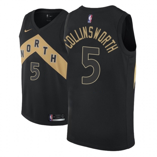 Men NBA 2018-19 Toronto Raptors #5 Kyle Collinsworth City Edition Black Jersey - Ujersey