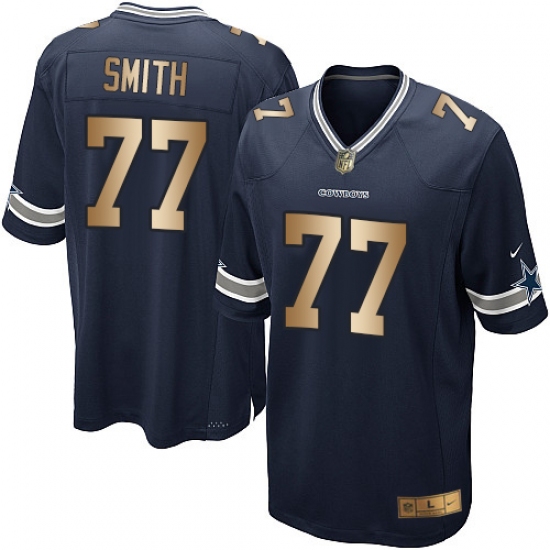 Youth Nike Dallas Cowboys #77 Tyron Smith Elite Navy/Gold Team Color NFL Jersey - Ujersey