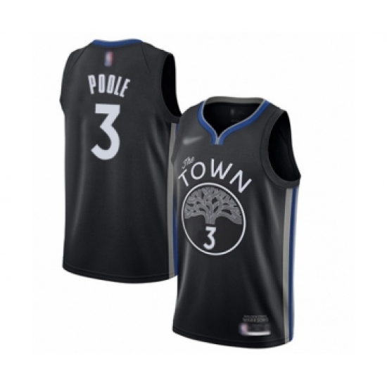 Women's Golden State Warriors #3 Jordan Poole Swingman Black Basketball Jersey - 2019 20 City Edition - Ujersey