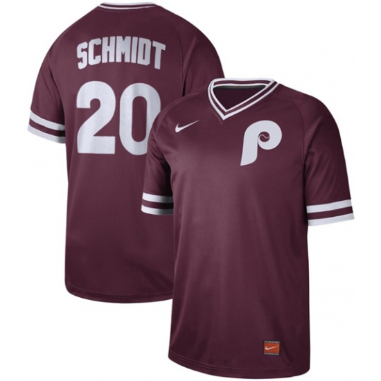 Men's Nike Philadelphia Phillies #20 Mike Schmidt Maroon Authentic Cooperstown Collection Stitched Baseball Jersey - Ujersey
