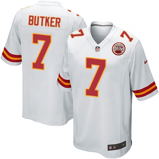 Men's Nike Kansas City Chiefs #7 Harrison Butker Game White NFL Jersey - Ujersey