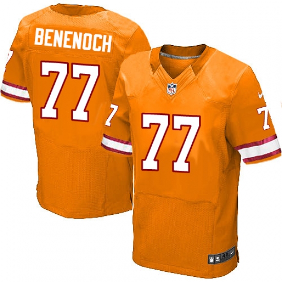 Men's Nike Tampa Bay Buccaneers #77 Caleb Benenoch Elite Orange Glaze Alternate NFL Jersey - Ujersey