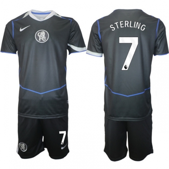 Men Chelsea 2026 Soccer Jerseys DarkGrey #7 STERLING