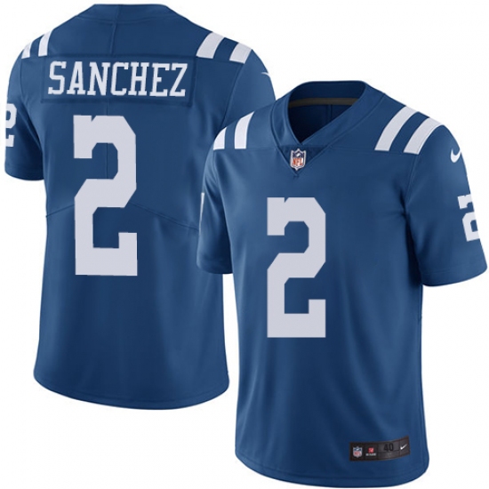 Men's Nike Indianapolis Colts #2 Rigoberto Sanchez Elite Royal Blue Rush Vapor Untouchable NFL Jersey - Ujersey