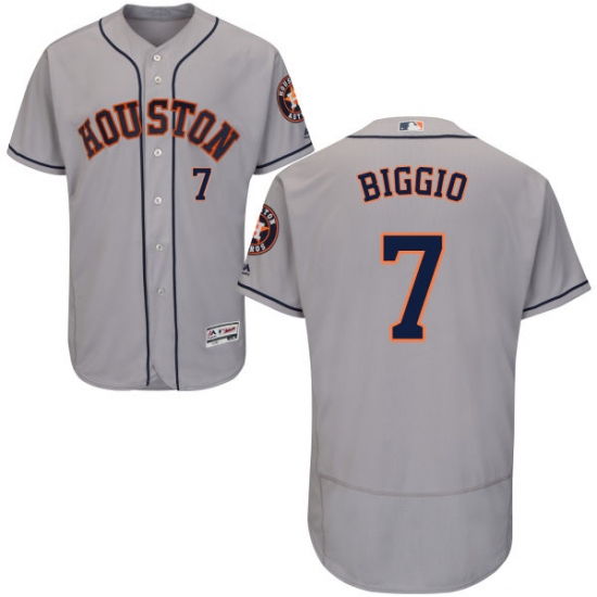 Men's Majestic Houston Astros #7 Craig Biggio Grey Road Flex Base Authentic Collection MLB Jersey - Ujersey