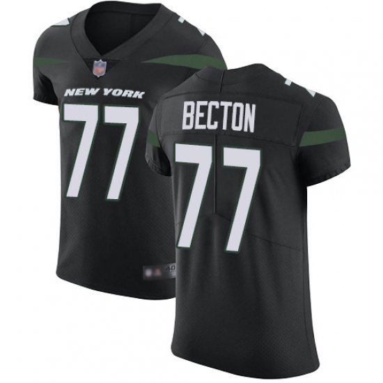 Men's New York Jets #77 Mekhi Becton Black Alternate Stitched New Elite Jersey - Ujersey