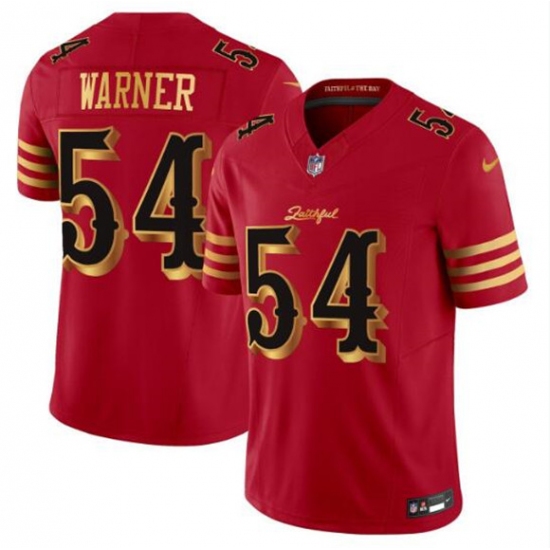 Men's San Francisco 49ers #54 Fred Warner Red Gold 2025 F.U.S.E. “Rivalries” Vapor Limited Football Stitched Jersey - Ujersey
