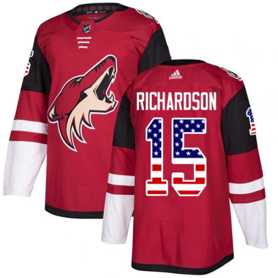 Youth Adidas Arizona Coyotes #15 Brad Richardson Authentic Red USA Flag Fashion NHL Jersey - Ujersey