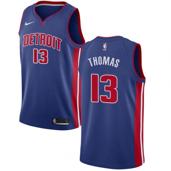 Men's Nike Detroit Pistons #13 Khyri Thomas Swingman Royal Blue NBA Jersey - Icon Edition - Ujersey