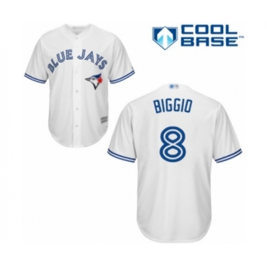 Youth Toronto Blue Jays #8 Cavan Biggio Authentic White Home Baseball Player Jersey - Ujersey