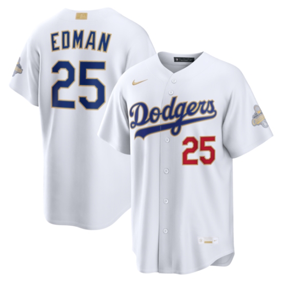Men's Los Angeles Dodgers #25 Tommy Edman Nike White 2026 Gold Collection Stadium Jersey - Ujersey