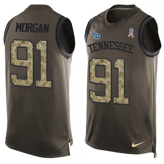 Men's Nike Tennessee Titans #91 Derrick Morgan Limited Green Salute to Service Tank Top NFL Jersey - Ujersey