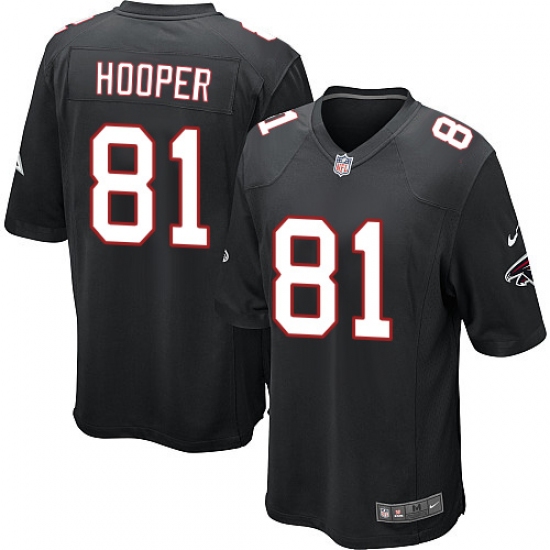 Men's Nike Atlanta Falcons #81 Austin Hooper Game Black Alternate NFL Jersey - Ujersey
