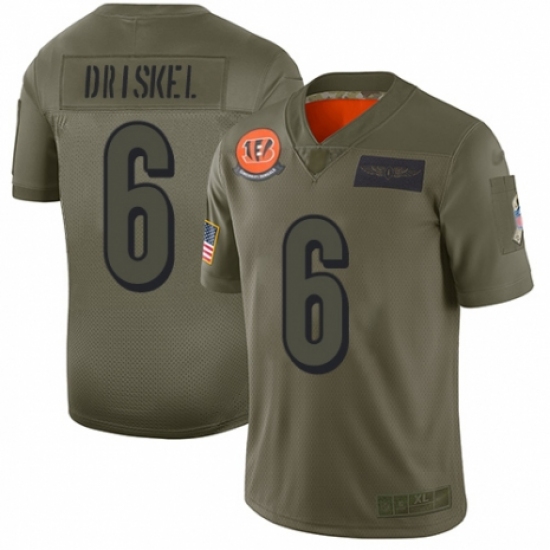 Youth Cincinnati Bengals #6 Jeff Driskel Limited Camo 2019 Salute to Service Football Jersey - Ujersey