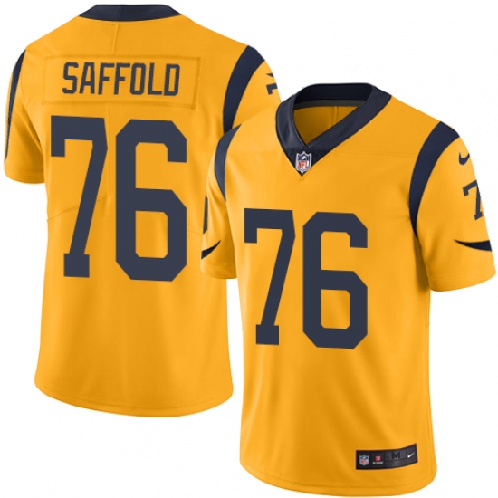 Men's Nike Los Angeles Rams #76 Rodger Saffold Limited Gold Rush Vapor Untouchable NFL Jersey - Ujersey