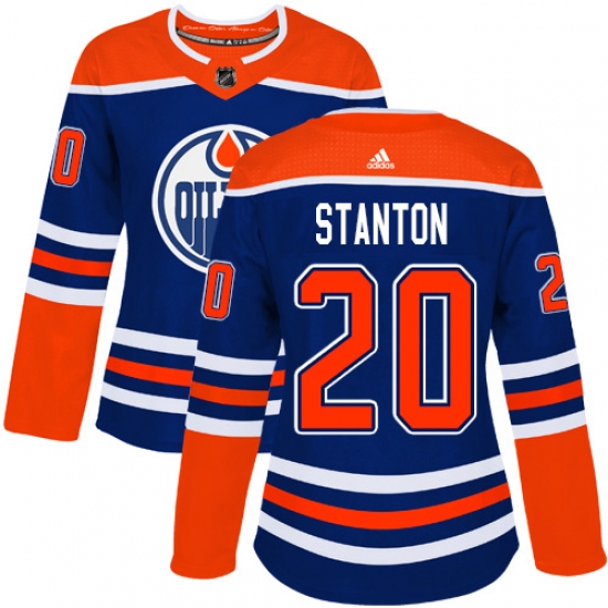 Women's Adidas Edmonton Oilers #20 Ryan Stanton Authentic Royal Blue Alternate NHL Jersey - Ujersey