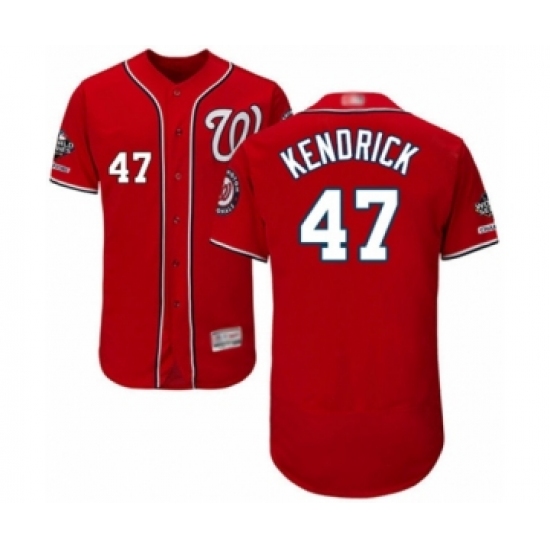 Men's Washington Nationals #47 Howie Kendrick Red Alternate Flex Base Authentic Collection 2019 World Series Champions Baseball Jersey - Ujersey