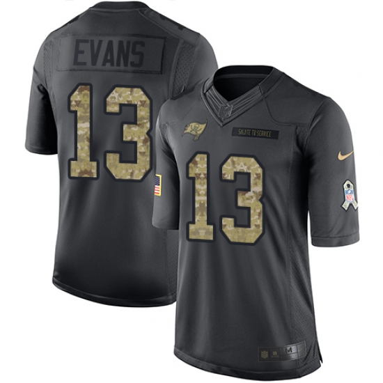 Men's Nike Tampa Bay Buccaneers #13 Mike Evans Limited Black 2016 Salute to Service NFL Jersey - Ujersey