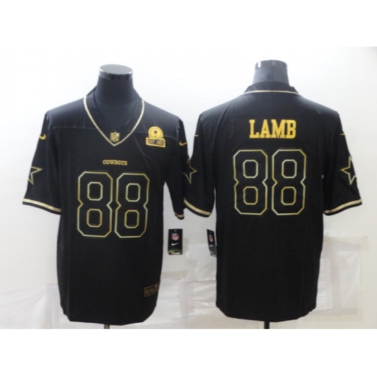 Men's Dallas Cowboys #88 CeeDee Lamb Black Gold Throwback Limited Jersey - Ujersey