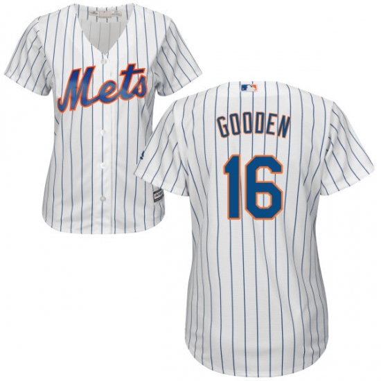 Women's Majestic New York Mets #16 Dwight Gooden Authentic White Home Cool Base MLB Jersey - Ujersey