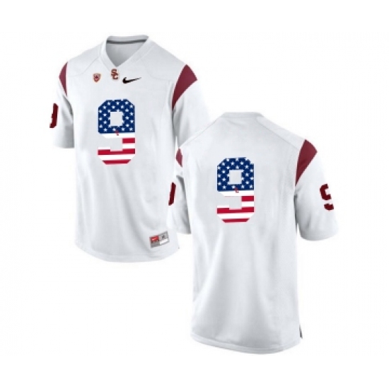 USC Trojans 9 JuJu Smith White USA Flag College Football Jersey - Ujersey
