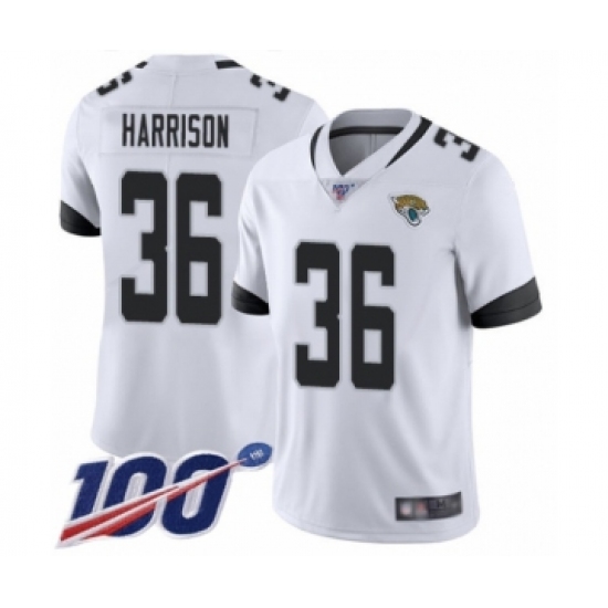 Men's Jacksonville Jaguars #36 Ronnie Harrison White Vapor Untouchable Limited Player 100th Season Football Jersey - Ujersey