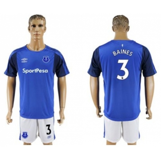 Everton #3 Baines Home Soccer Club Jersey