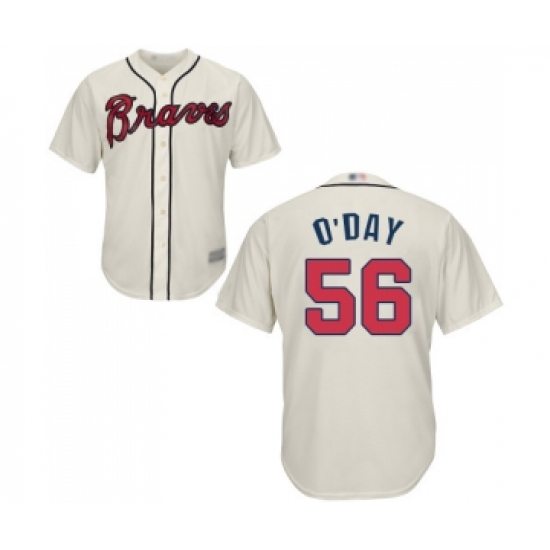 Men's Atlanta Braves #56 Darren O Day Replica Cream Alternate 2 Cool Base Baseball Jersey - Ujersey