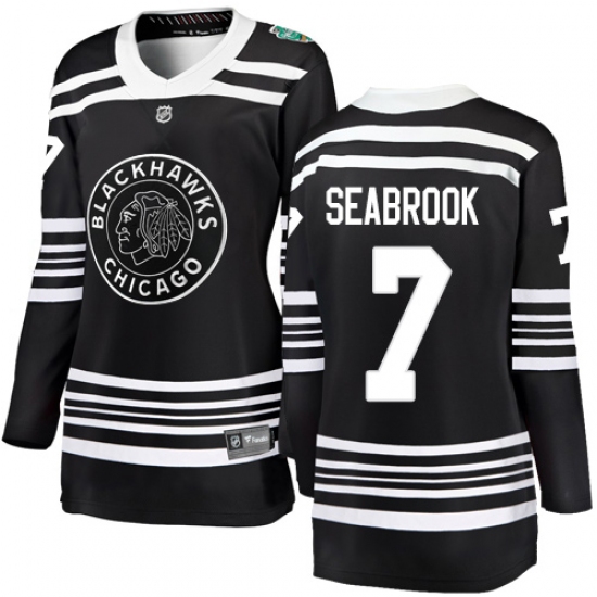 Women's Chicago Blackhawks #7 Brent Seabrook Black 2019 Winter Classic Fanatics Branded Breakaway NHL Jersey - Ujersey