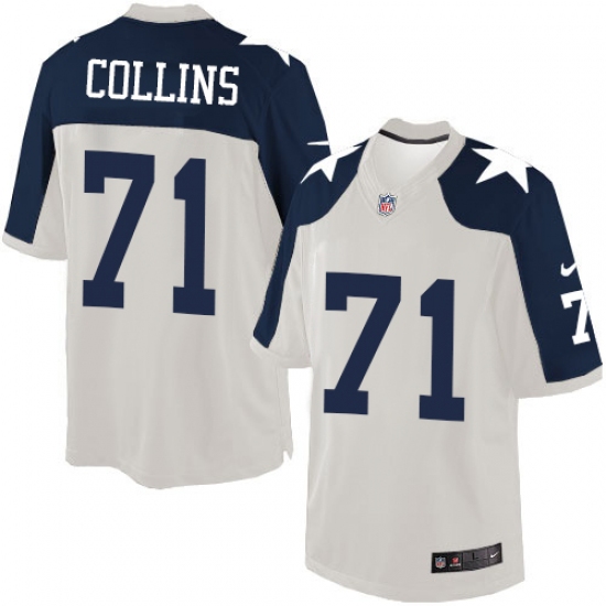 Men's Nike Dallas Cowboys #71 La'el Collins Limited White Throwback Alternate NFL Jersey - Ujersey