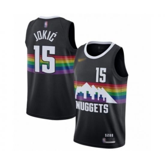 Women's Denver Nuggets #15 Nikola Jokic Swingman Black Basketball Jersey - 2019 20 City Edition - Ujersey
