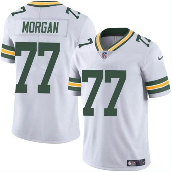 Men's Green Bay Packers #77 Jordan Morgan White 2024 Draft Vapor Limited Football Stitched Jersey - Ujersey