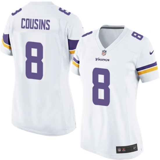 Women's Nike Minnesota Vikings #8 Kirk Cousins Game White NFL Jersey - Ujersey