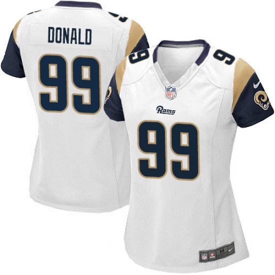 Women's Nike Los Angeles Rams #99 Aaron Donald Game White NFL Jersey - Ujersey