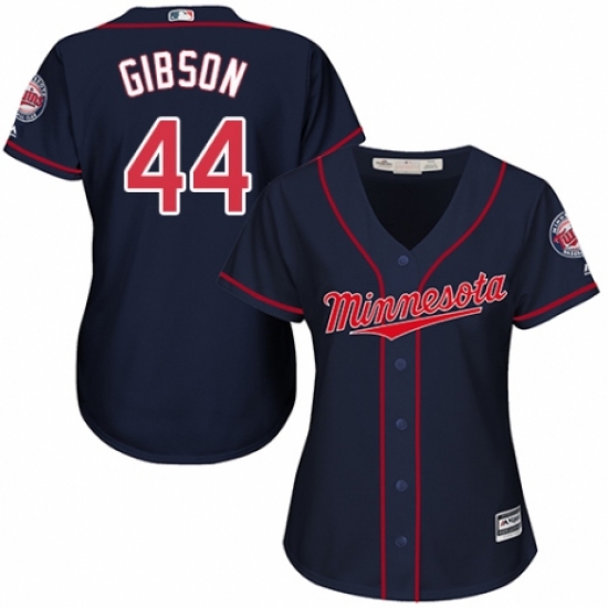 Women's Majestic Minnesota Twins #44 Kyle Gibson Replica Navy Blue Alternate Road Cool Base MLB Jersey