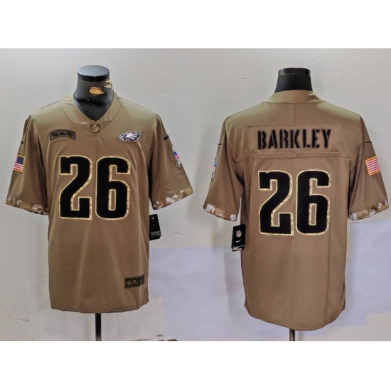 Men's Philadelphia Eagles #26 Saquon Barkley Camo Salute To Service Limited Stitched Jersey - Ujersey