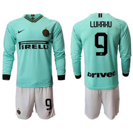 Inter Milan #9 Lukaku Away Long Sleeves Soccer Club Jersey