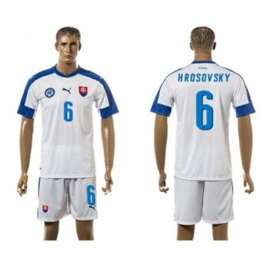 Slovakia #6 Hrosovsky Home Soccer Country Jersey