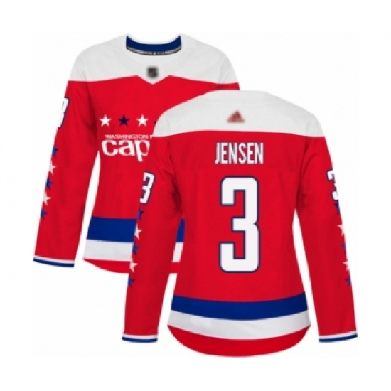 Women's Washington Capitals #3 Nick Jensen Authentic Red Alternate Hockey Jersey