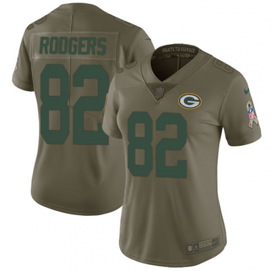 Women's Nike Green Bay Packers #82 Richard Rodgers Limited Olive 2017 Salute to Service NFL Jersey - Ujersey