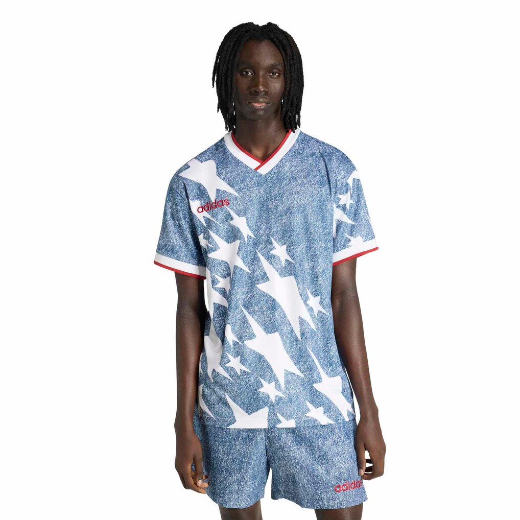 Men's adidas Blue USA 1994 Denim Graphic Fashion Jersey - Ujersey