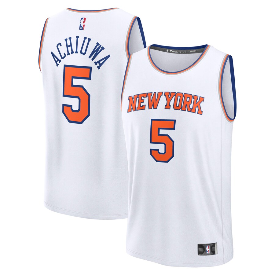 Men's New York Knicks Precious Achiuwa Fanatics White Fast Break Replica Player Jersey - Association Edition - Ujersey