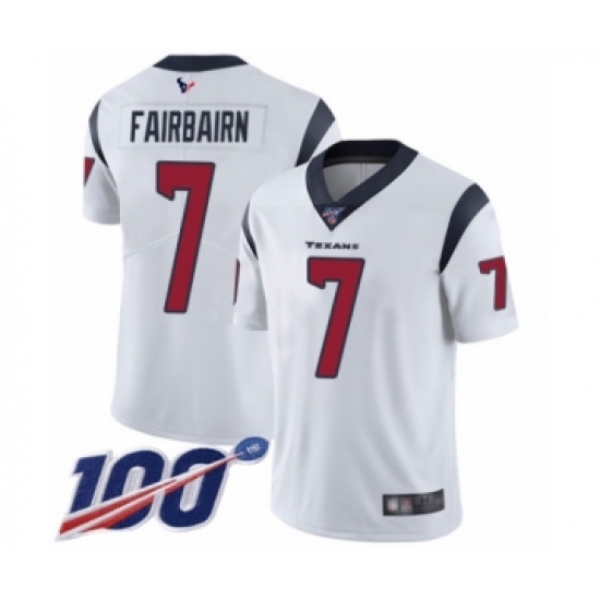 Men's Houston Texans #7 Ka'imi Fairbairn White Vapor Untouchable Limited Player 100th Season Football Jersey - Ujersey