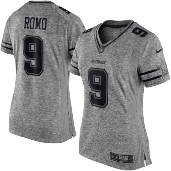 Women's Nike Dallas Cowboys #9 Tony Romo Limited Gray Gridiron NFL Jersey - Ujersey