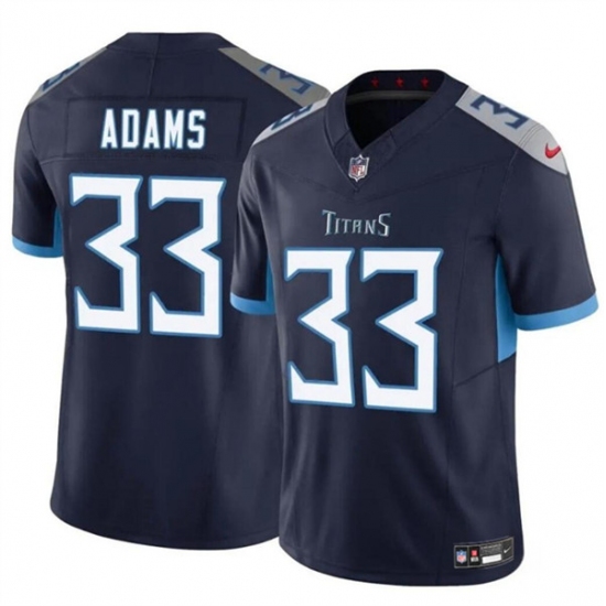 Men's Tennessee Titans #33 Jamel Adams Navy 2024 F.U.S.E. Vapor Limited Football Stitched Jersey - Ujersey