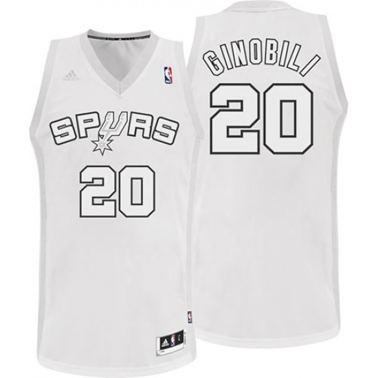 Men's Adidas San Antonio Spurs #20 Manu Ginobili Swingman White Winter On-Court NBA Jersey